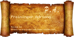 Preininger Adrienn névjegykártya